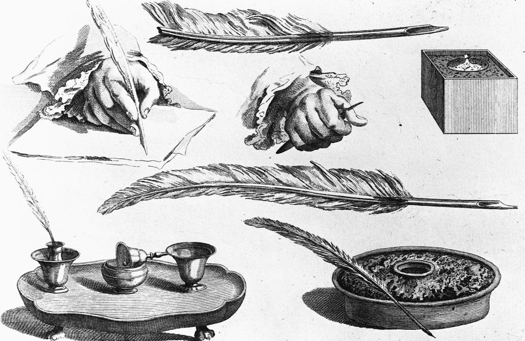 Detail of Gentleman Writing at His Desk by Anonymous