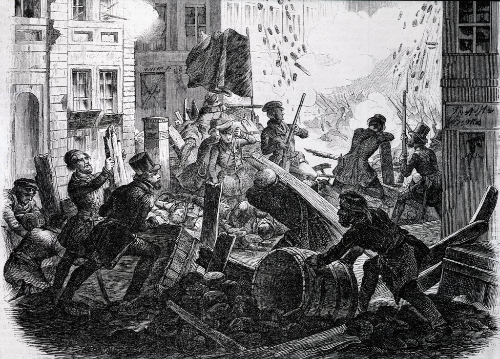 Detail of Engraving of the Revolution in Germany in 1848 by Anonymous