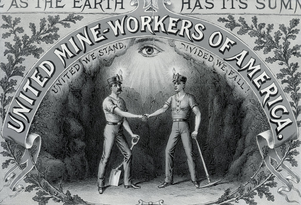 Detail of Lithograph with United Mine Workers of America Emblem by Anonymous