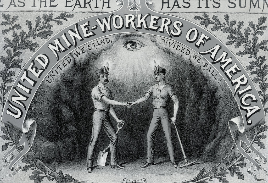 Detail of Lithograph with United Mine Workers of America Emblem by Corbis