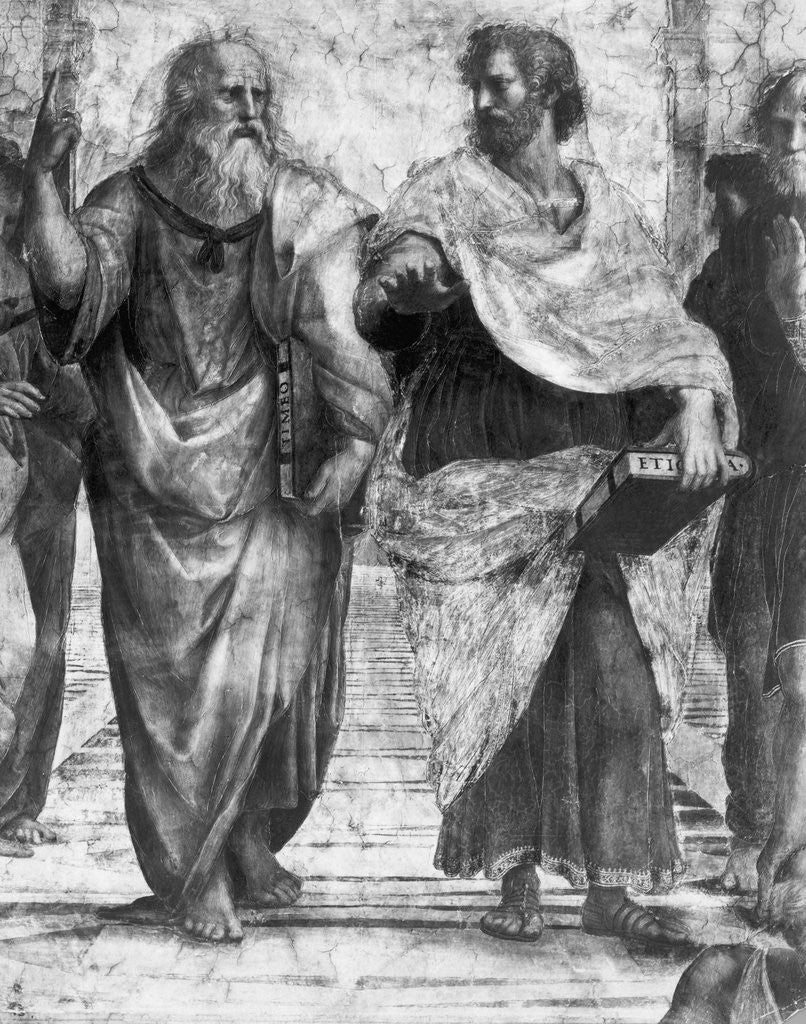 Detail of Detail Showing Plato and Aristotle from The School of Athens By Raphael by Corbis