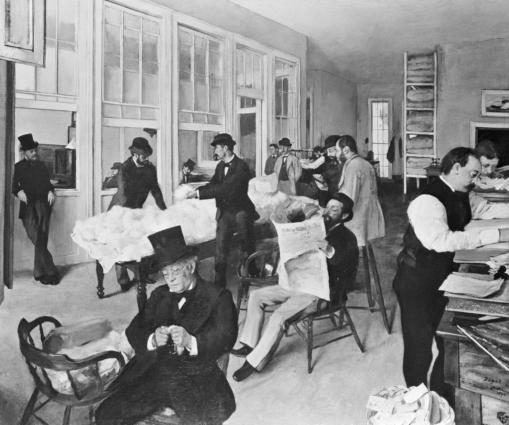 Detail of Edouard Degas Painting Of Cotton Market by Anonymous