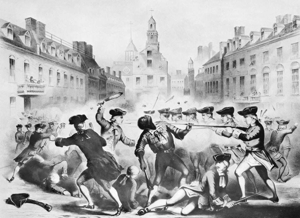 Detail of Boston Massacre, March 5th, 1770 Lithograph by Anonymous