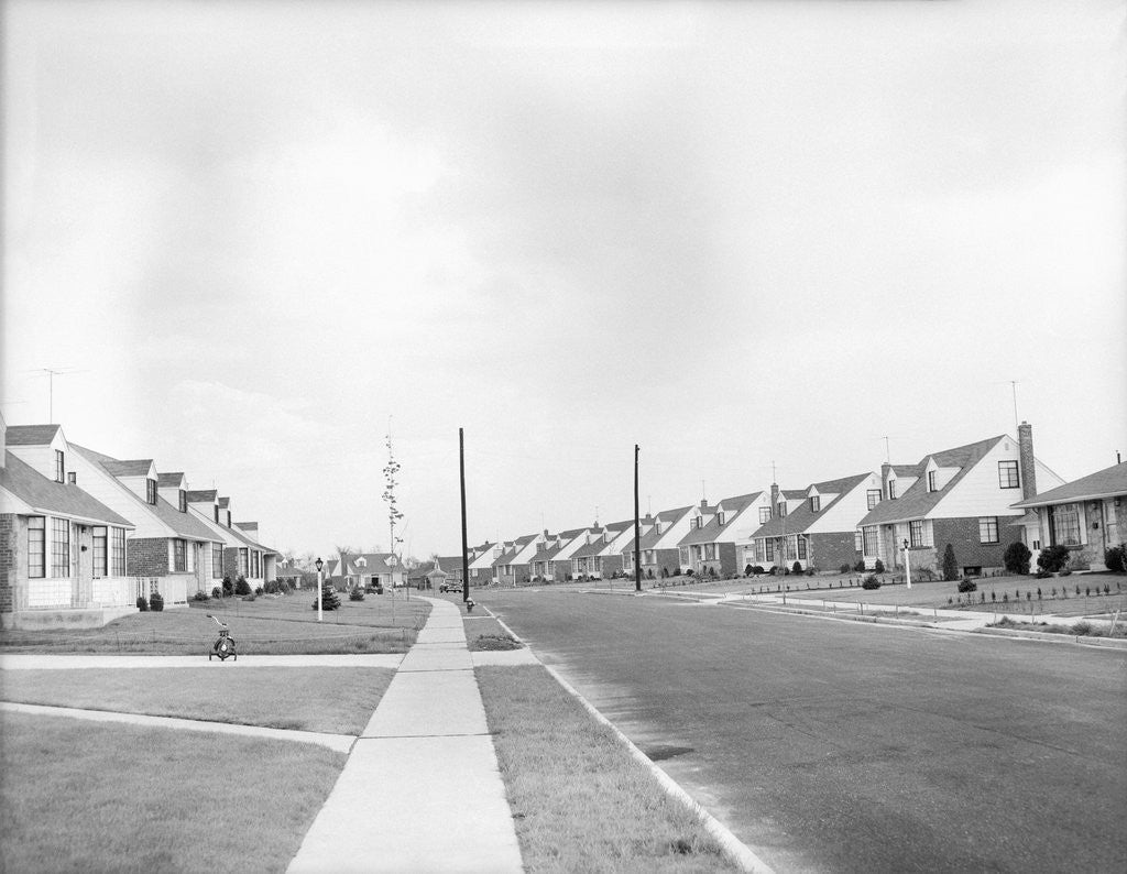 Detail of Houses In Levittown, Long Island by Corbis