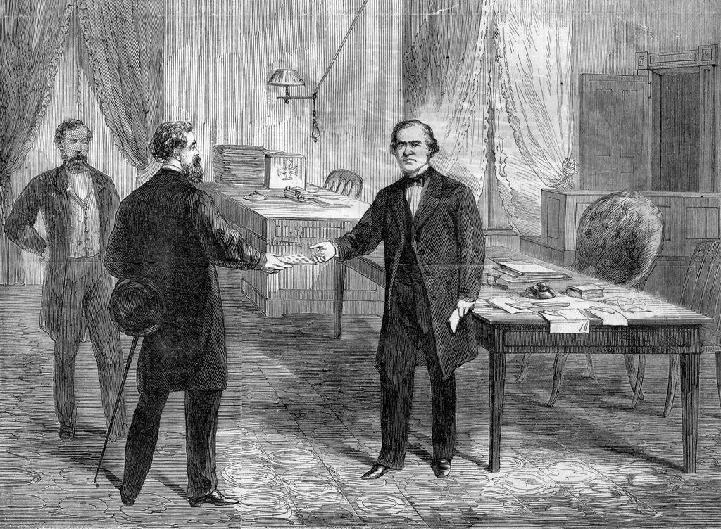 Detail of Woodcut Of Andrew Johnsons Impeachment by Anonymous