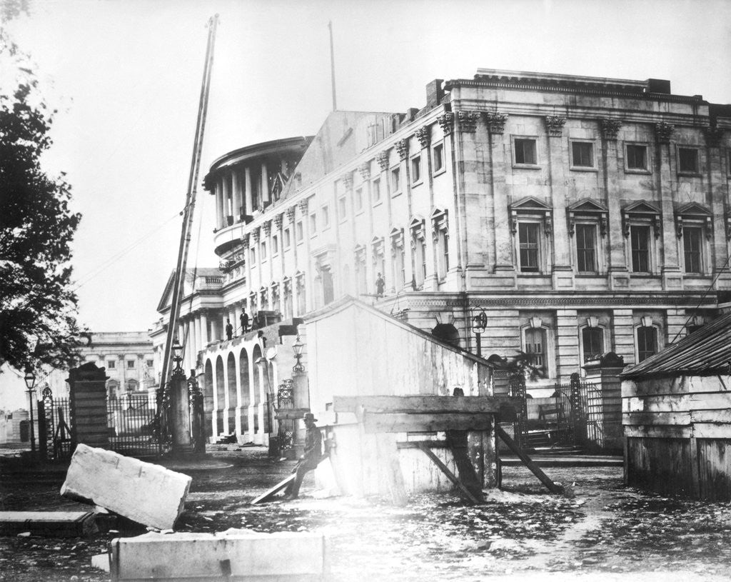 Detail of United States Capitol Building Under Construction by Anonymous