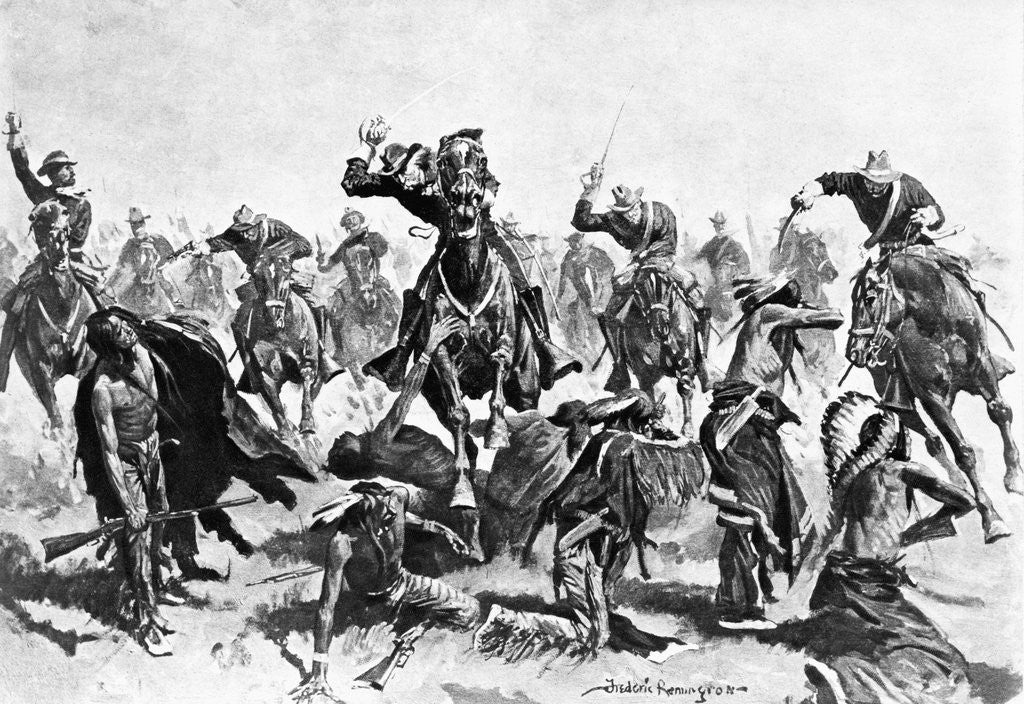 Detail of Custers Last Charge At Little Big Horn by Anonymous