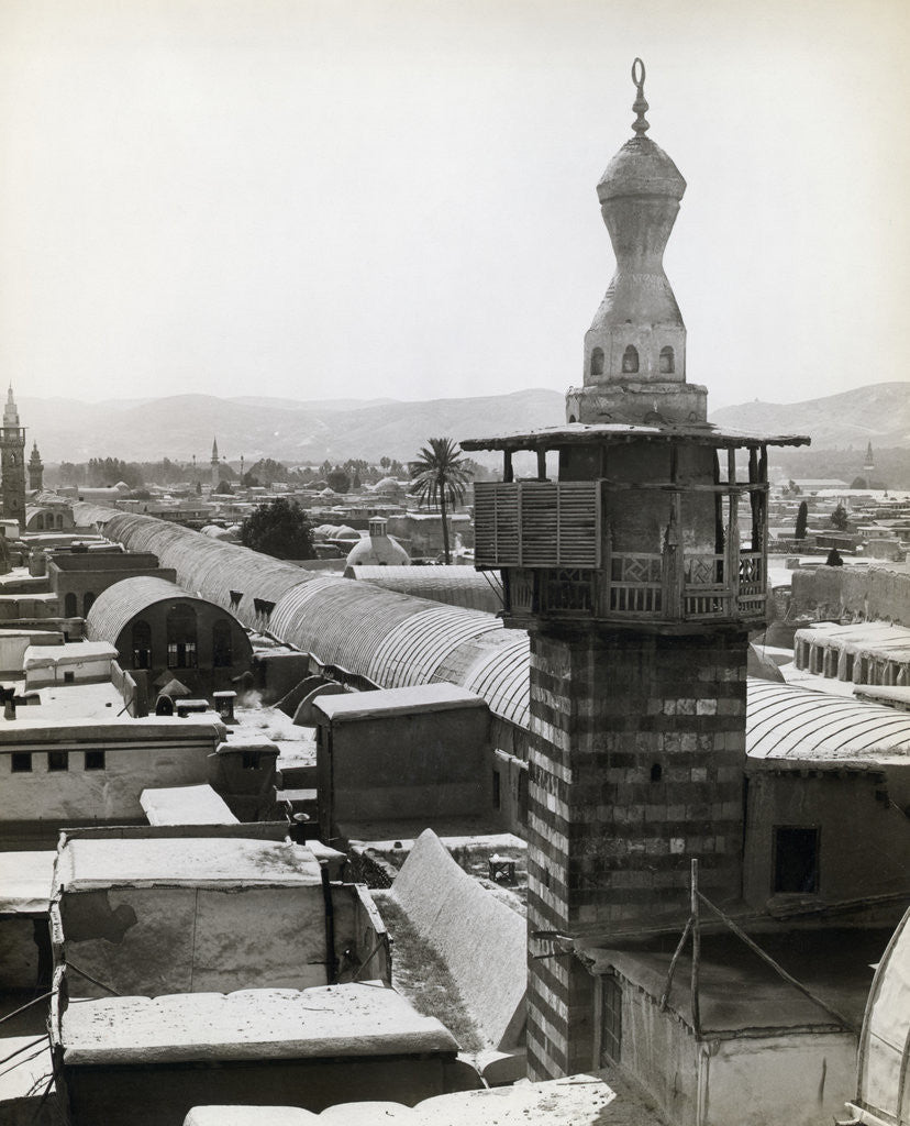 Detail of Minaret and Rooftops in Syrian Town by Anonymous