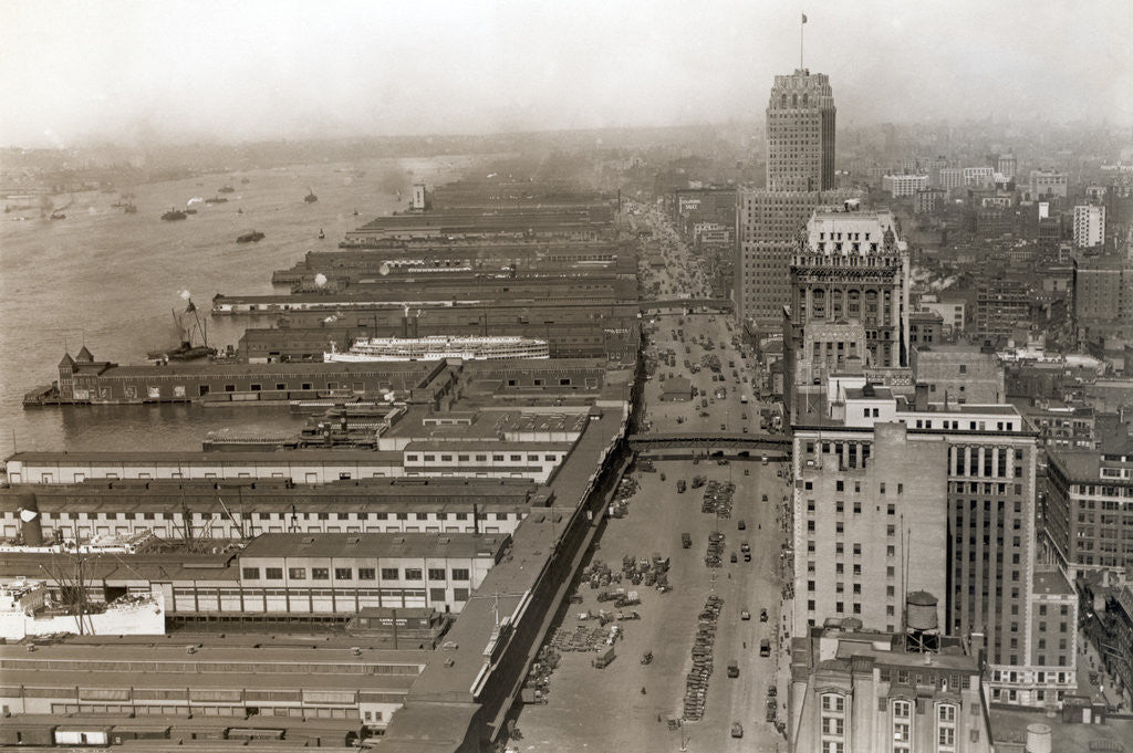Detail of Aerial Photo Of Ports Of West Street, Ny by Anonymous