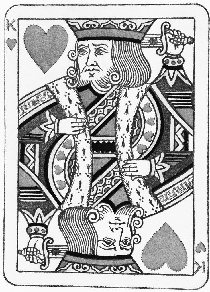 Detail of King of Hearts Playing Card by Corbis