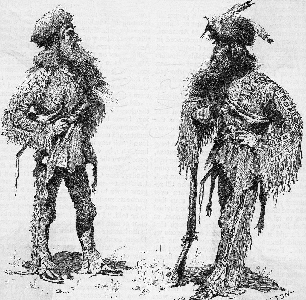 Detail of Two Trappers Standing Full Length by Anonymous