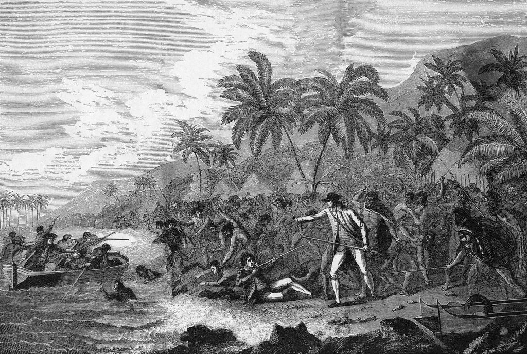 Detail of Illustration of the Death of Captain James Cook by Corbis