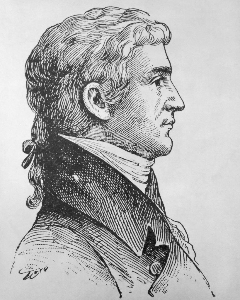 Detail of Meriwether Lewis In Woodcut by Anonymous