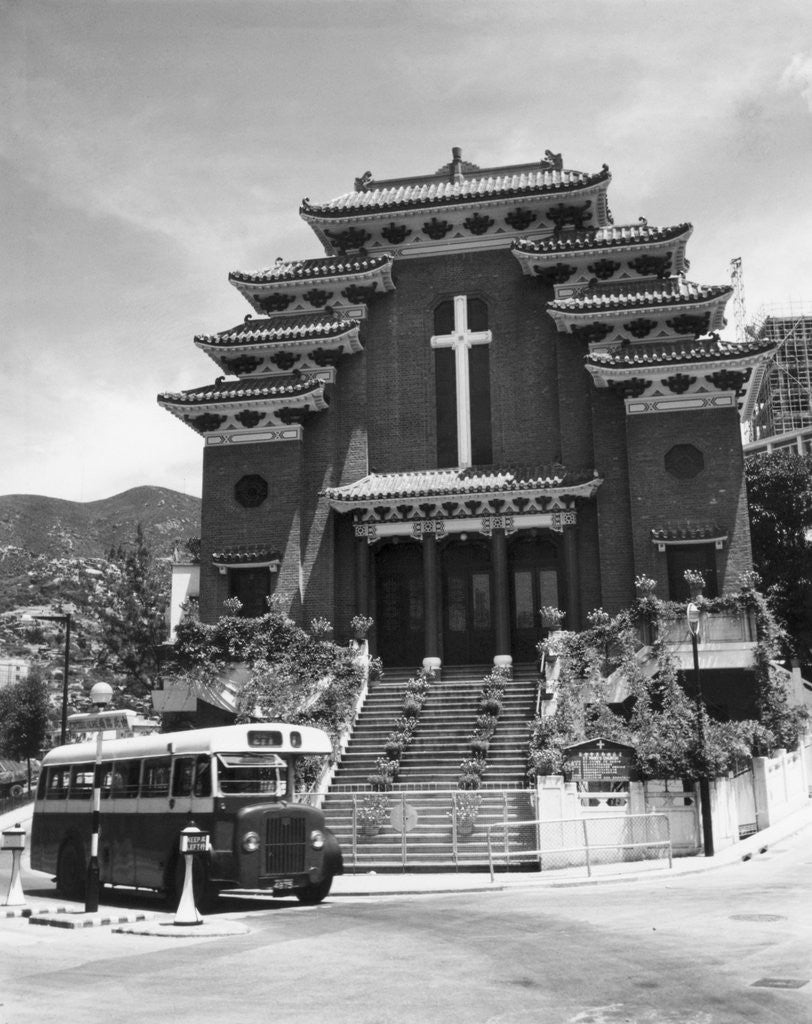Detail of Church Showing Chinese Architecture by Anonymous