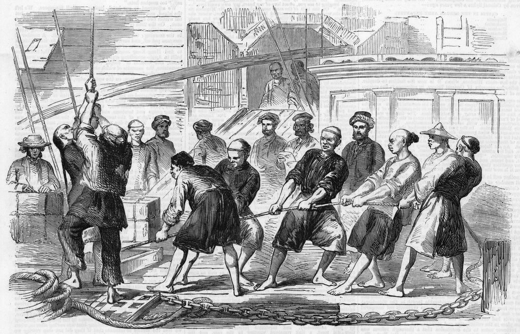 Detail of Men Work To Extract Opium In China by Anonymous