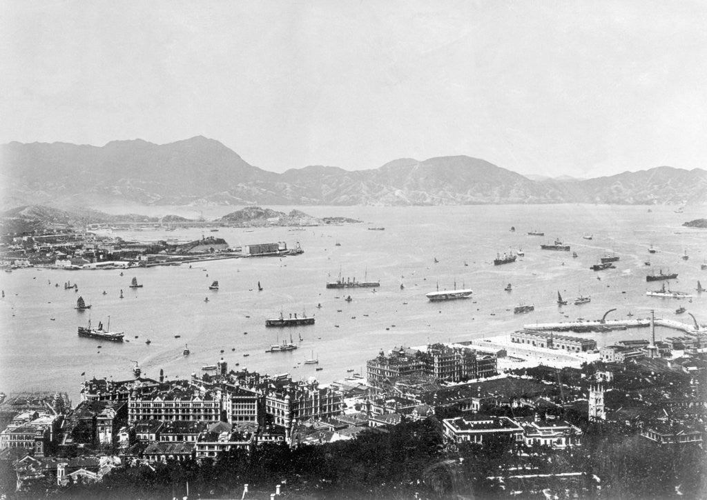 Detail of View Of Hong Kong Waters; Ships by Anonymous