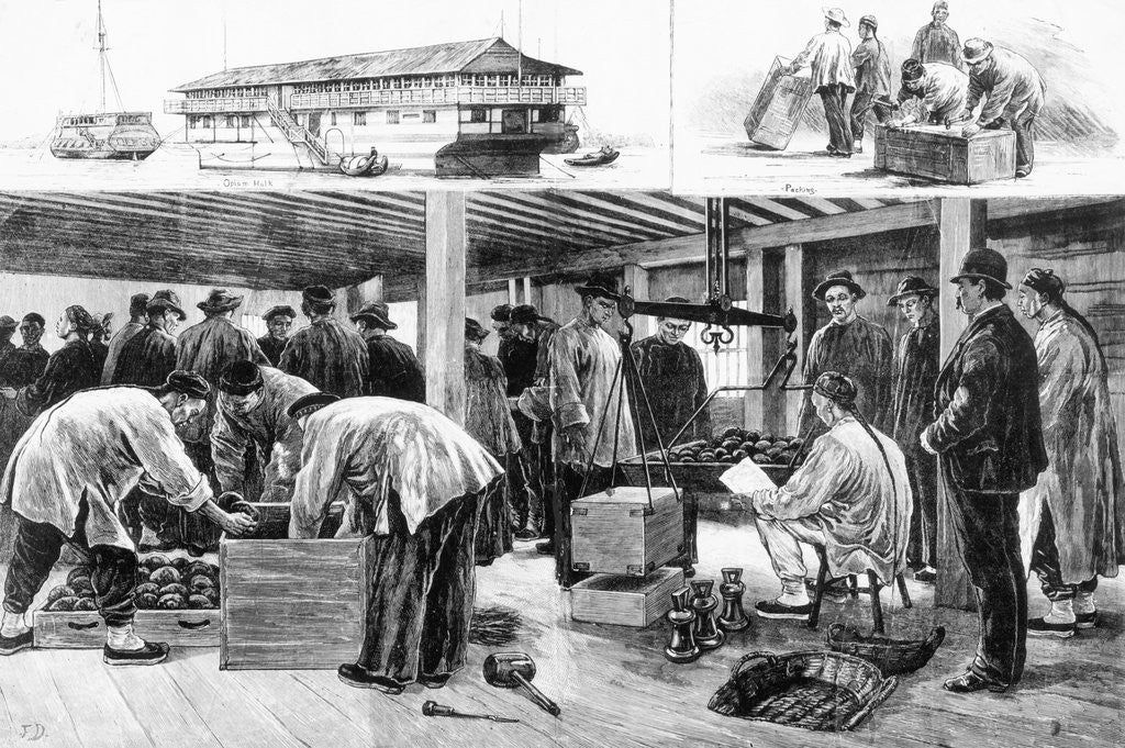 Detail of Illustration Of View Aboard Opium Ship by Anonymous