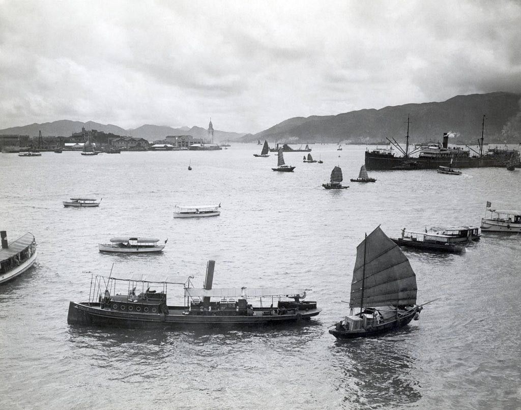 Detail of Boats In Hong Kong Harbor by Anonymous