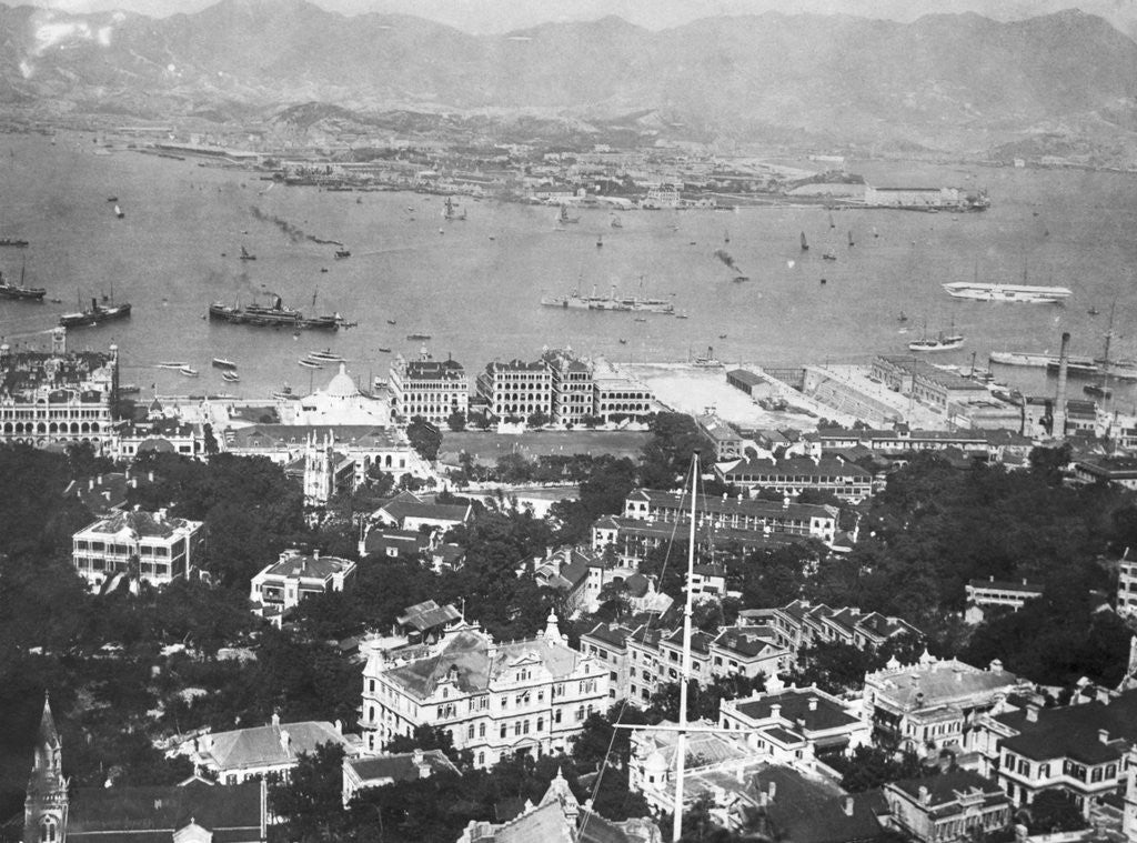 Detail of Overhead View Of Hong Kong Harbor by Anonymous