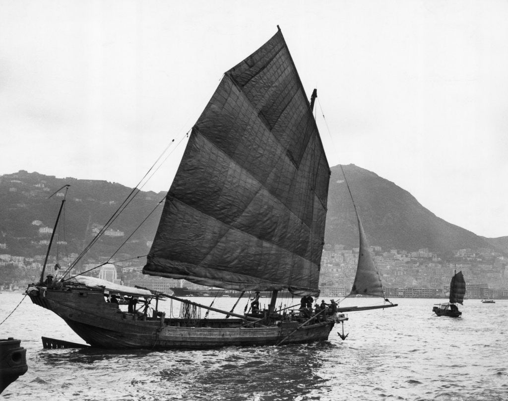 Detail of Boats (Junks) In The Harbor by Anonymous