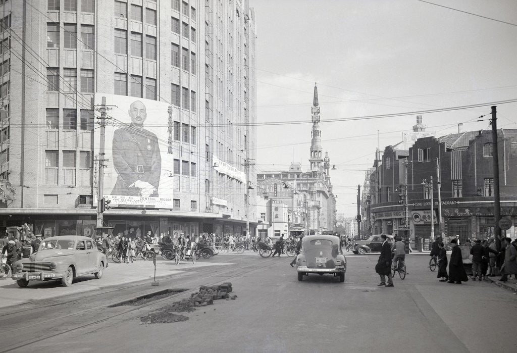 Detail of View Of Shanghai Looking Down Road by Anonymous
