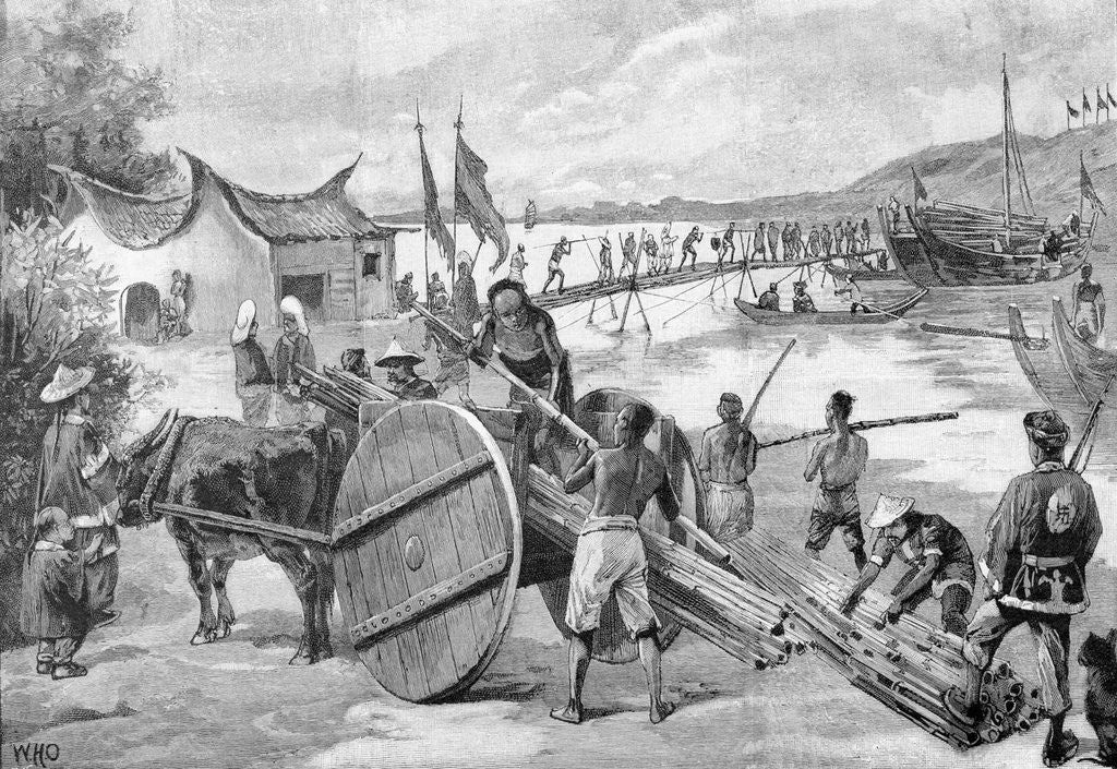 Detail of Illustration Of Chinese Building Bridge by Anonymous