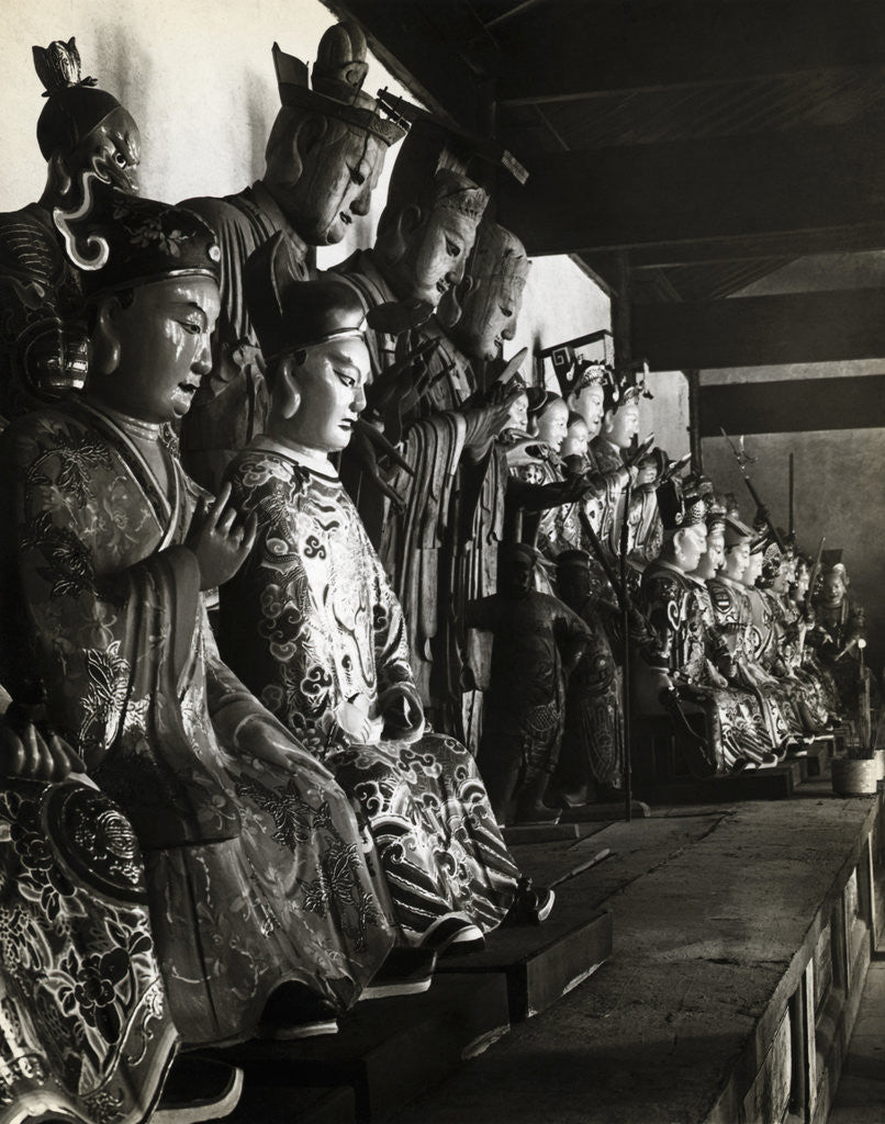 Detail of Statue Of Chinese Gods At Temple by Corbis