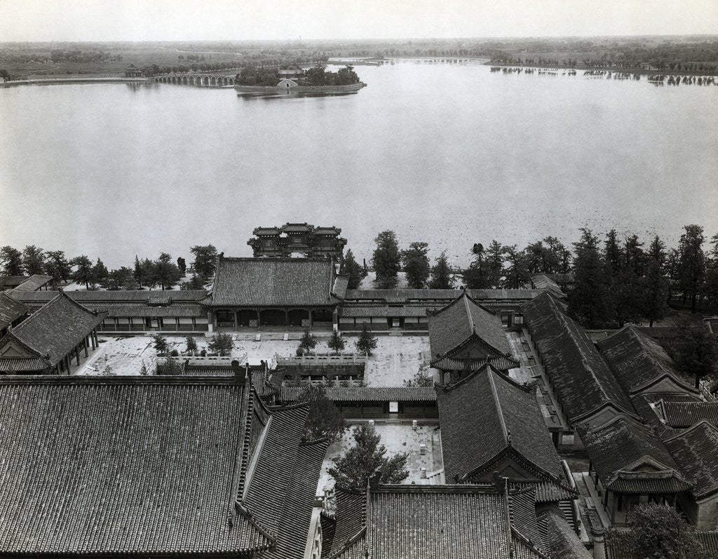 Detail of Summer Palace And Sacred Lotus Lake by Corbis