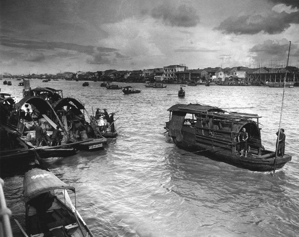 Detail of Scene On The Pearl River With Boats by Anonymous