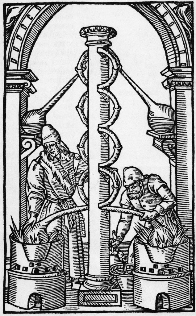 Detail of Illustration Of Alchemists At Work by Anonymous