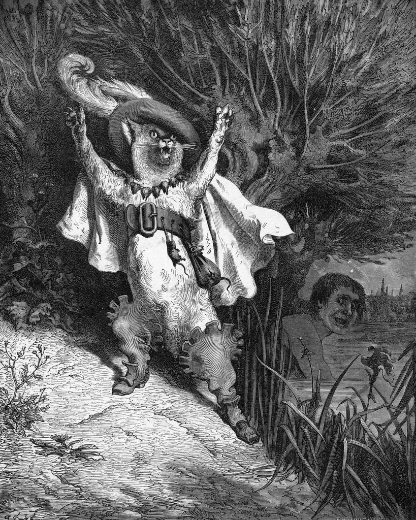 Detail of Help! The Marquis of Carabas is Drowning Engraving by Gustave Dore