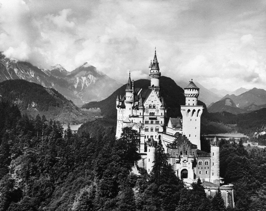 Detail of Aerial View Of Castle In Mountains by Anonymous