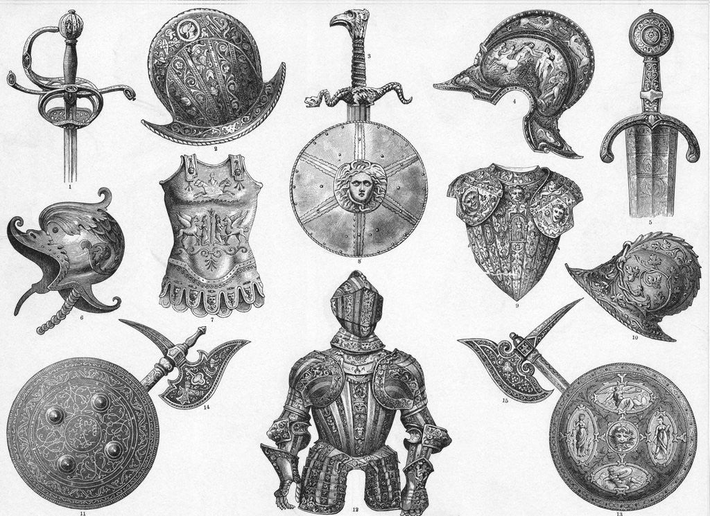 Engraving Of Arms And Armor; 16Th To 17T by Corbis