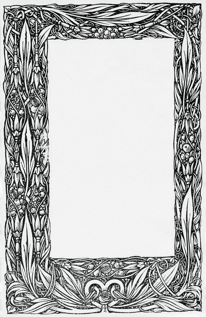 Detail of Image of Frame with Floral Motif by Corbis
