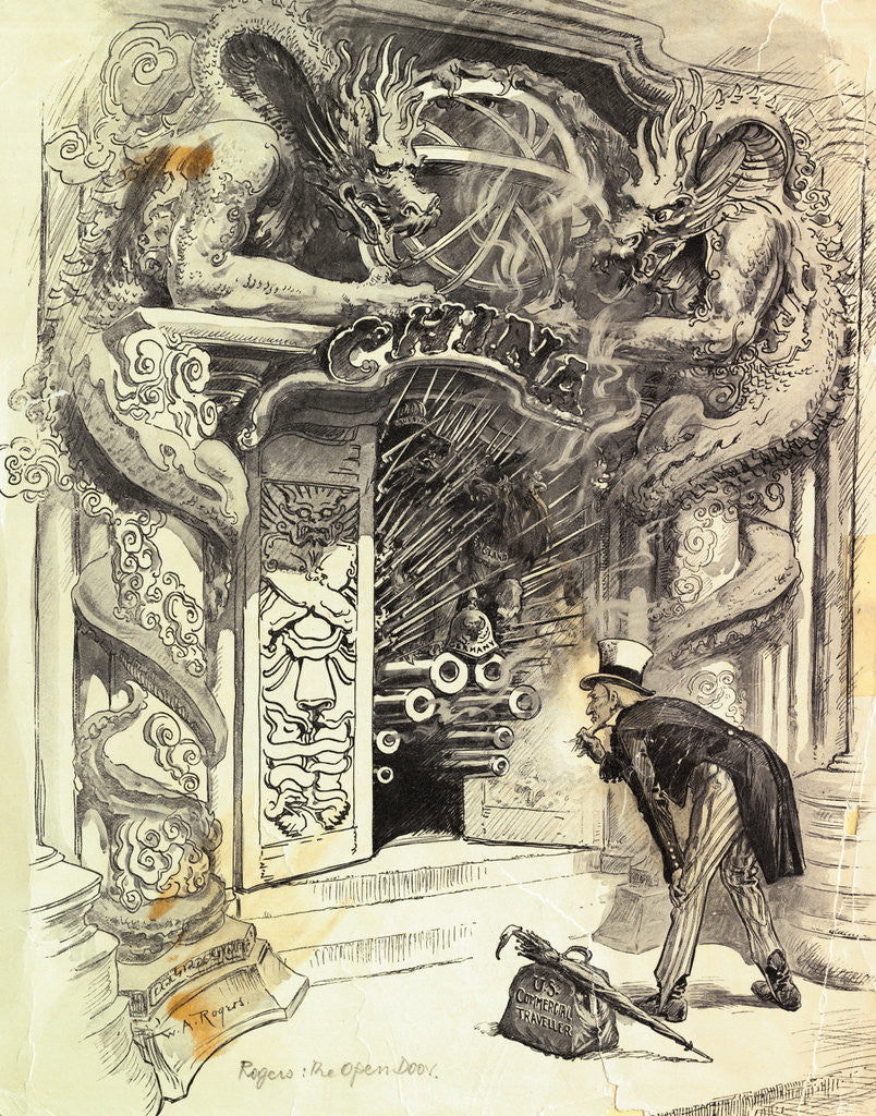 Detail of Political Cartoon Of Open Door In China by Anonymous