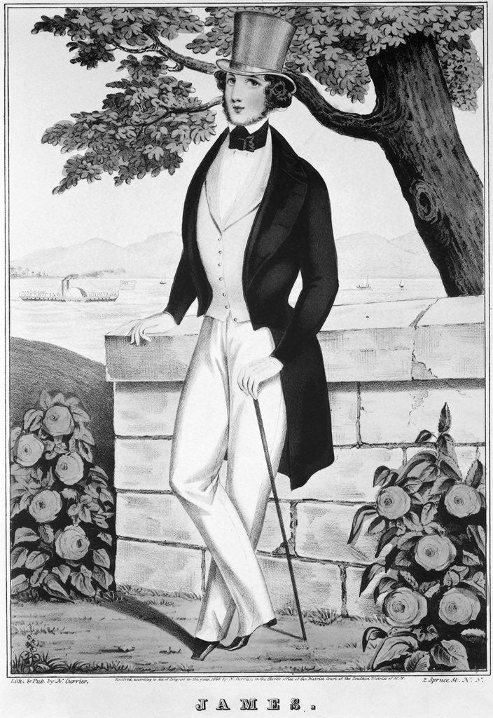 Detail of Lithograph Of Man In Top Hat by Anonymous