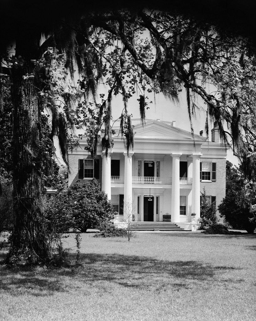 Detail of Front View Of An Antebellum Mansion by Corbis