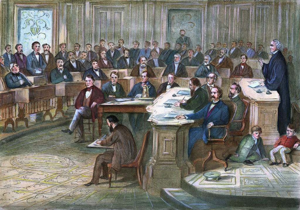 Detail of Andrew Johnson Impeachment Hearing by Anonymous