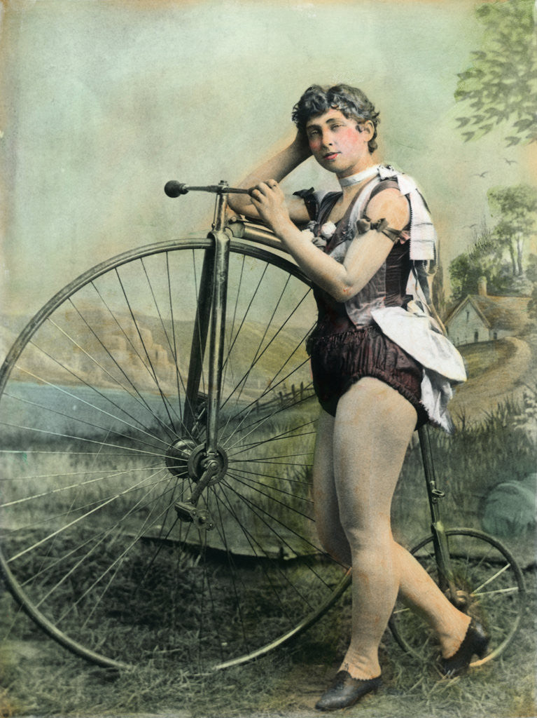 Detail of Female Circus Performer With Bicycle by Anonymous