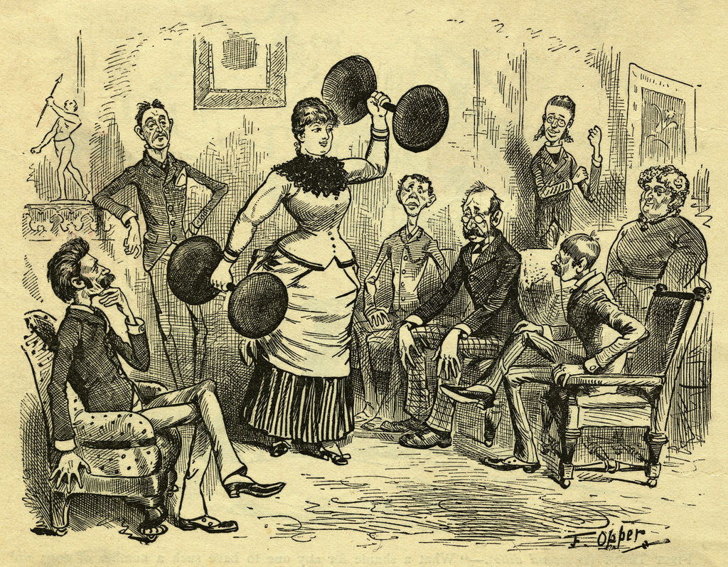 Detail of Cartoon Of Woman Lifting Dumbells by Anonymous