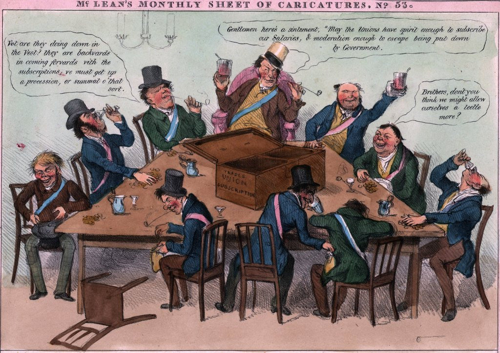 Detail of Political Cartoon Of Trade Union Meeting by Anonymous