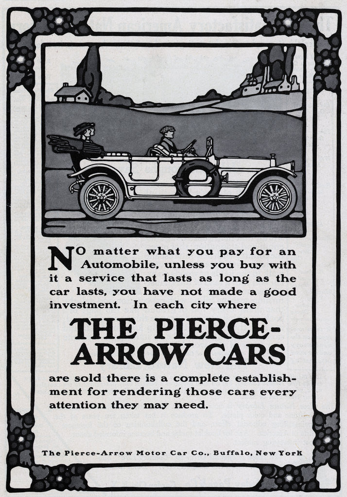 Detail of Pierce-Arrow Automobile Advertisement by Anonymous