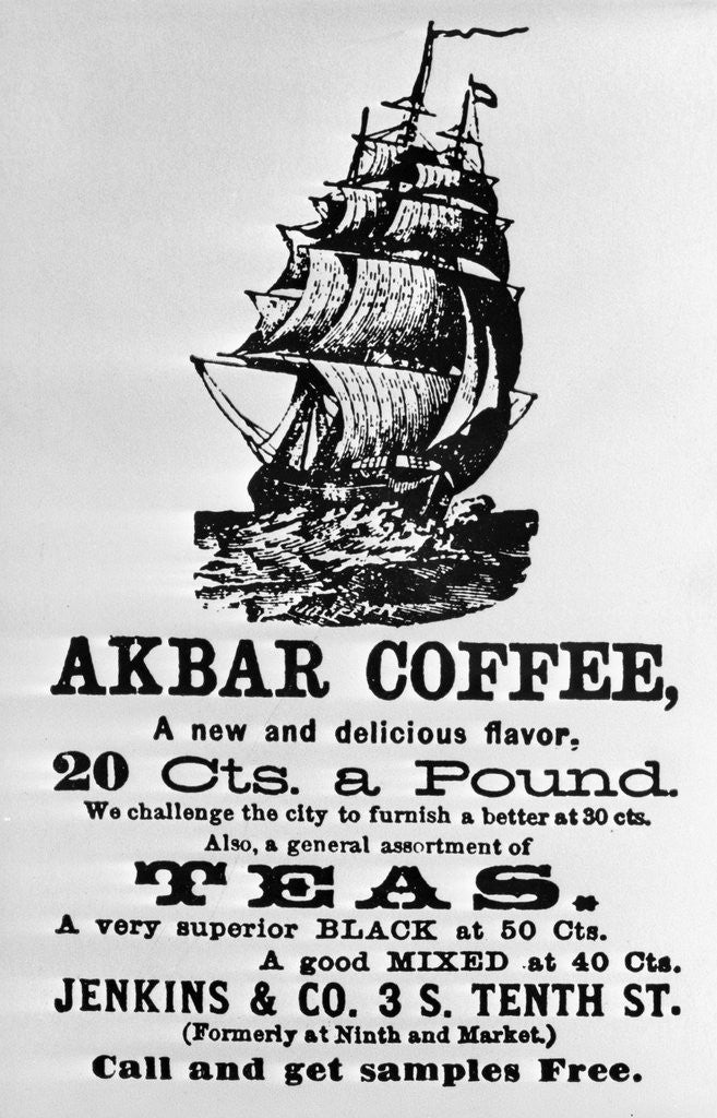 Detail of Coffee Advertisement By Jenkins and Company by Corbis