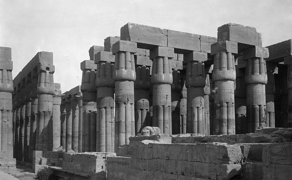 Detail of Exterior View of Peristyle Court in the Temple of Luxor by Anonymous