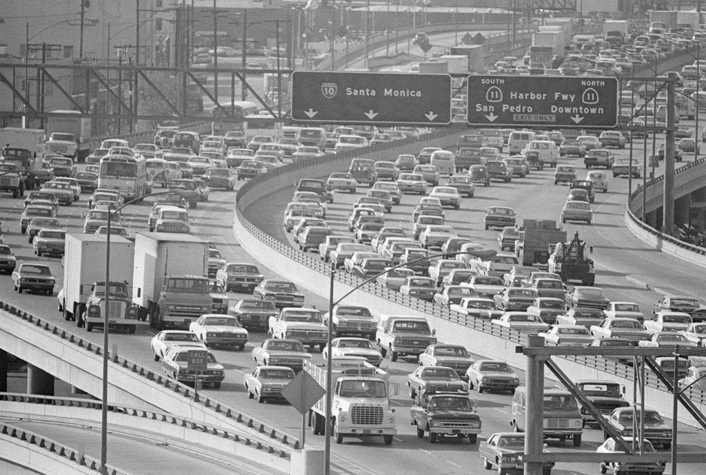 Detail of Traffic On A Busy La Freeway by Anonymous
