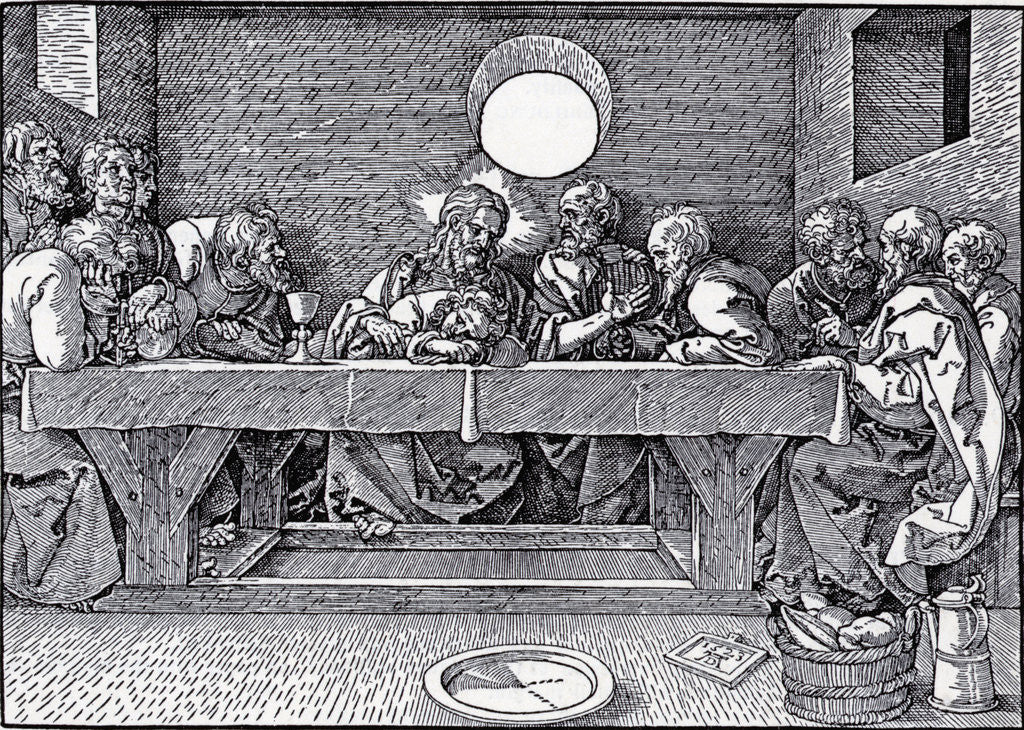 Detail of The Last Supper Albrecht Durer Woodcut by Anonymous