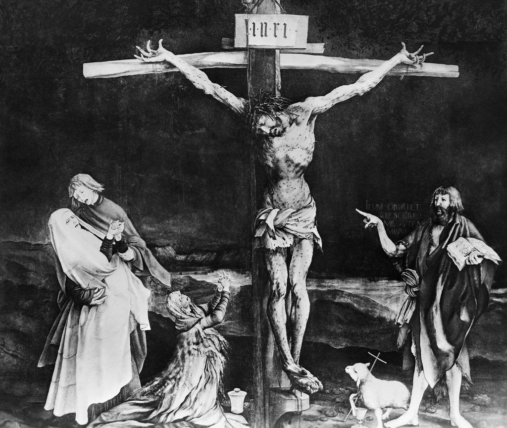 Detail of Crucifixion from the Isenheim Altarpiece by Matthias Grunewald