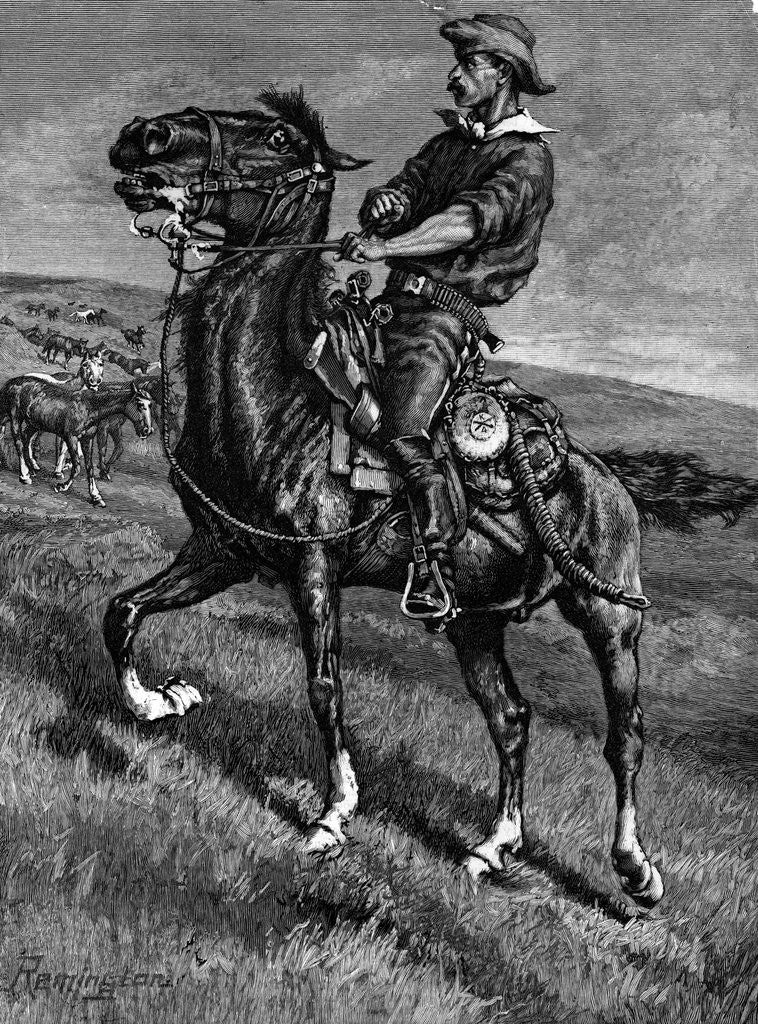 Detail of Illustration Of Rancher On Horseback by Anonymous