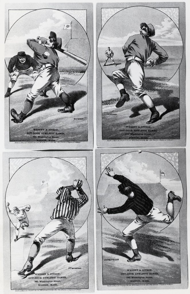 Detail of Baseball Cards Showing Various Positions by Anonymous