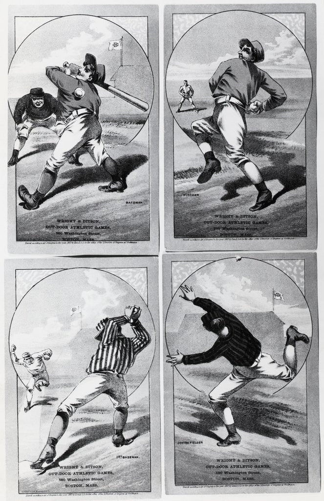 Detail of Baseball Cards Showing Various Positions by Corbis